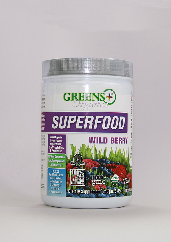 Greens Plus Organic Superfood Wild Berry Dr. Adrian MD